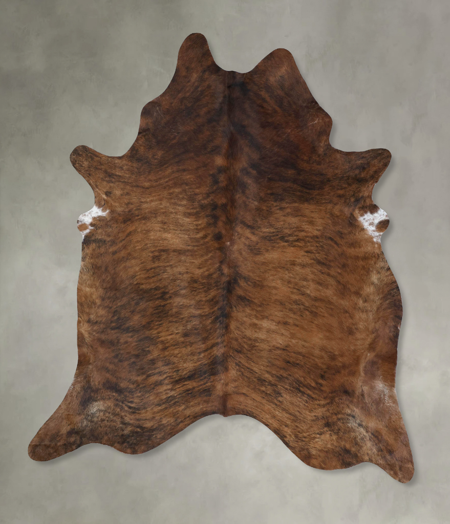 Medium Brindle XX-Large Brazilian Cowhide Rug 8'2"H x 6'6"W #B18370 by Hudson Hides