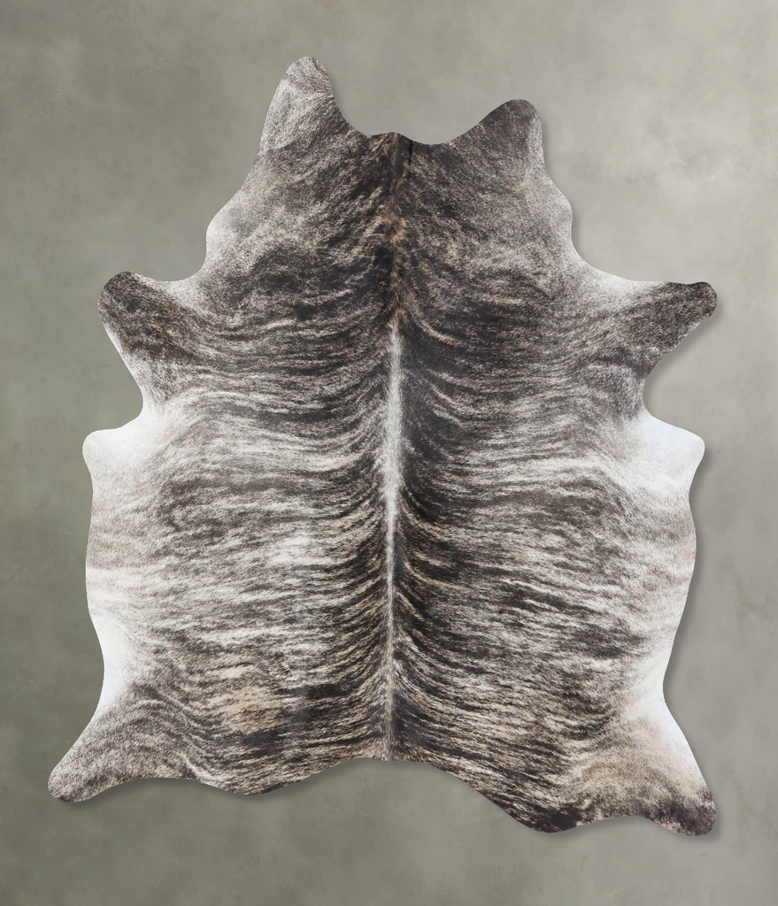 Grey Brindle X-Large Brazilian Cowhide Rug 7'10"H x 6'2"W #B18371 by Hudson Hides