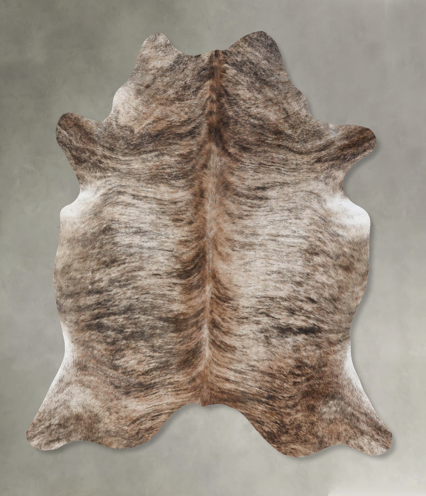 Light Brindle X-Large Brazilian Cowhide Rug 7'4"H x 6'3"W #B18372 by Hudson Hides