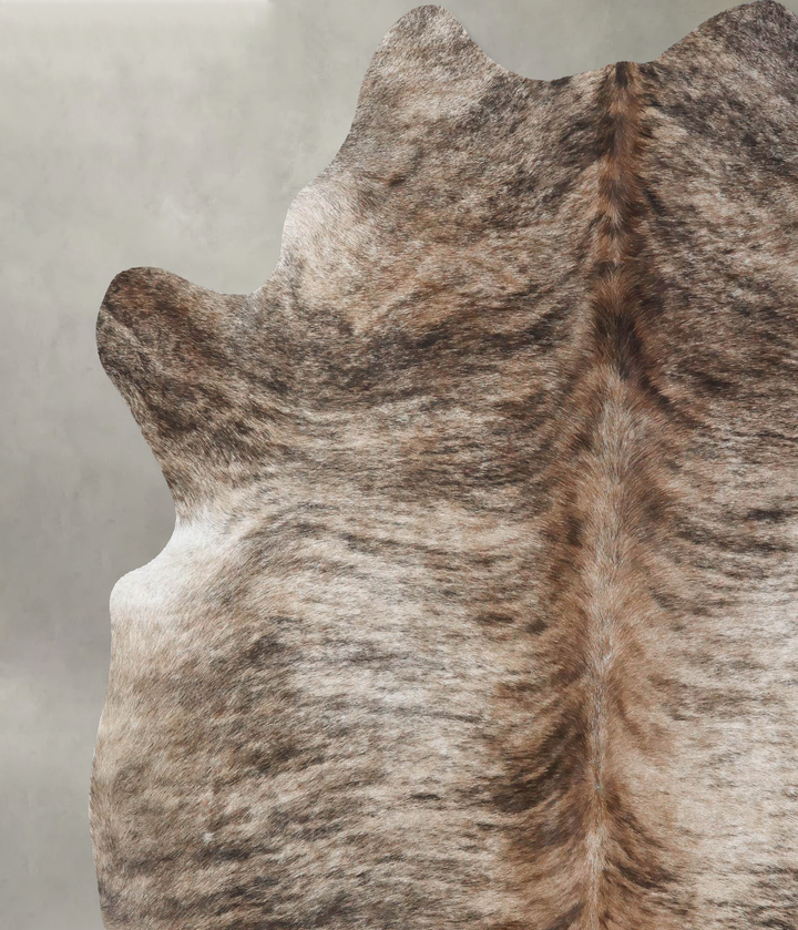 Light Brindle X-Large Brazilian Cowhide Rug 7'4"H x 6'3"W #B18372 by Hudson Hides
