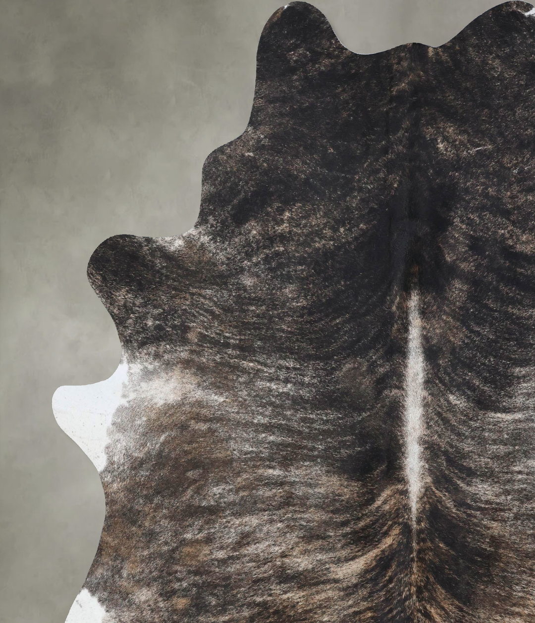 Dark Brindle XX-Large Brazilian Cowhide Rug 8'5"H x 6'10"W #B18379 by 