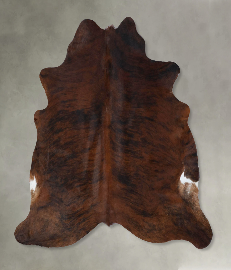 Dark Brindle Large Brazilian Cowhide Rug 6'4"H x 6'3"W #B18380 by Hudson Hides