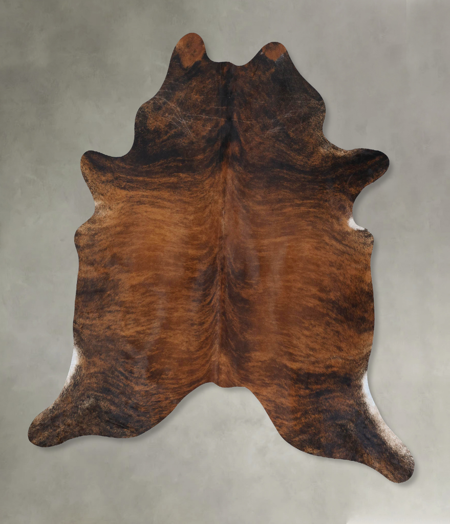 Dark Brindle XX-Large Brazilian Cowhide Rug 7'8"H x 6'8"W #B18381 by Hudson Hides