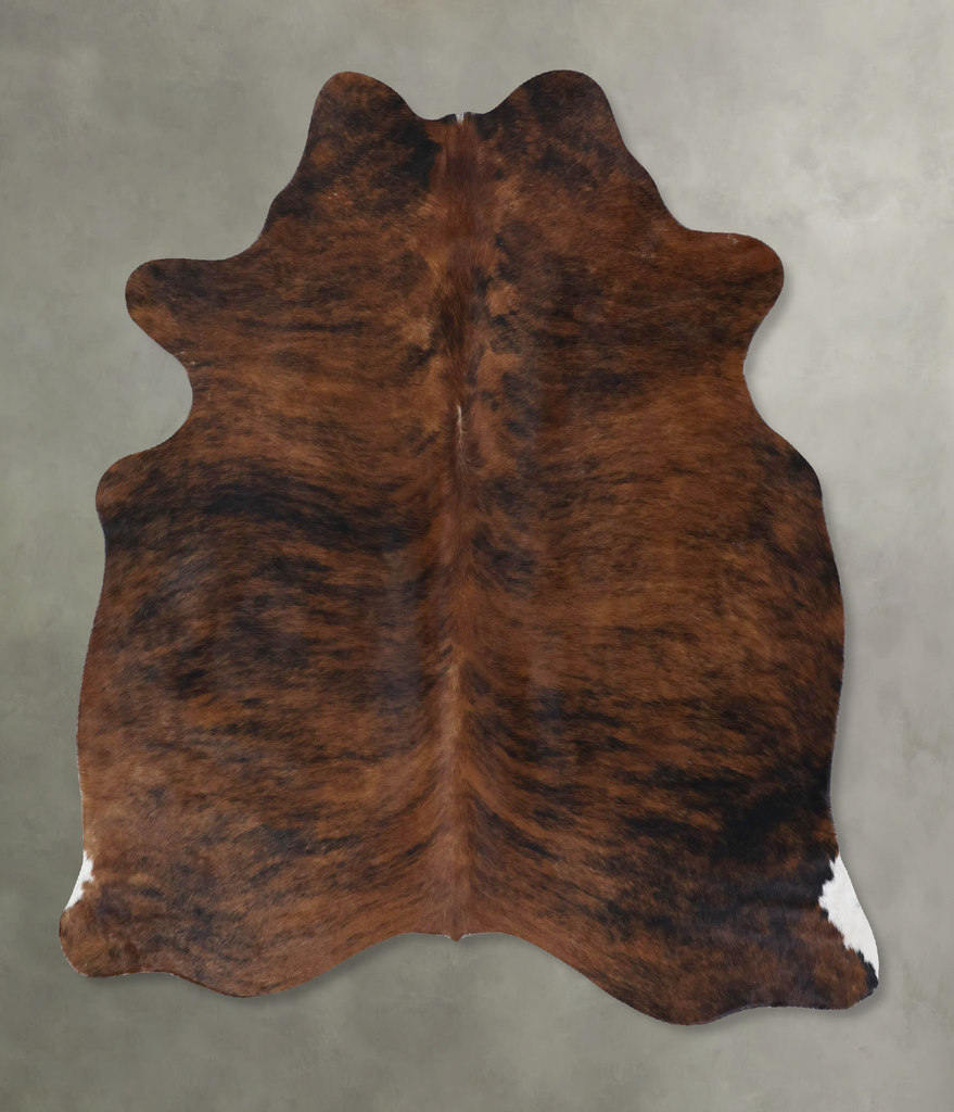 Dark Brindle Large Brazilian Cowhide Rug 6'0"H x 5'2"W #B18382 by Hudson Hides