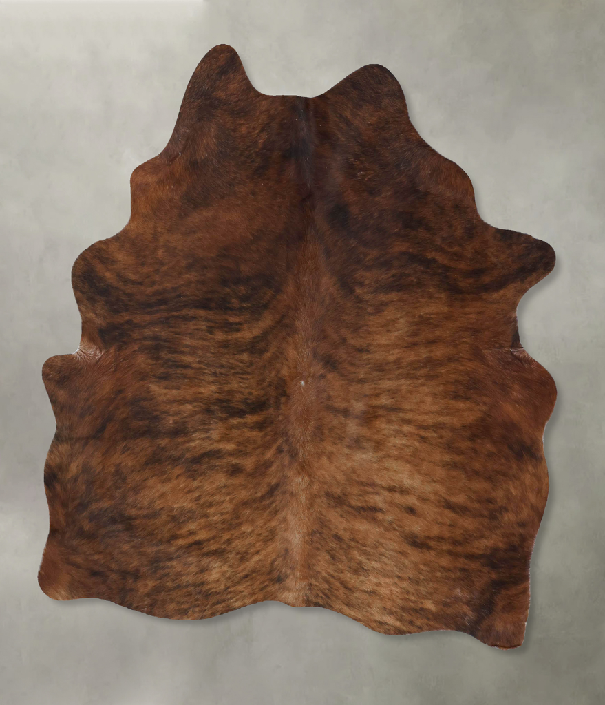 Medium Brindle Large Brazilian Cowhide Rug 6'0"H x 5'5"W #B18383 by Hudson Hides