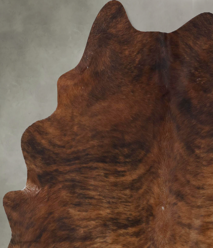 Medium Brindle Large Brazilian Cowhide Rug 6'0"H x 5'5"W #B18383 by Hudson Hides