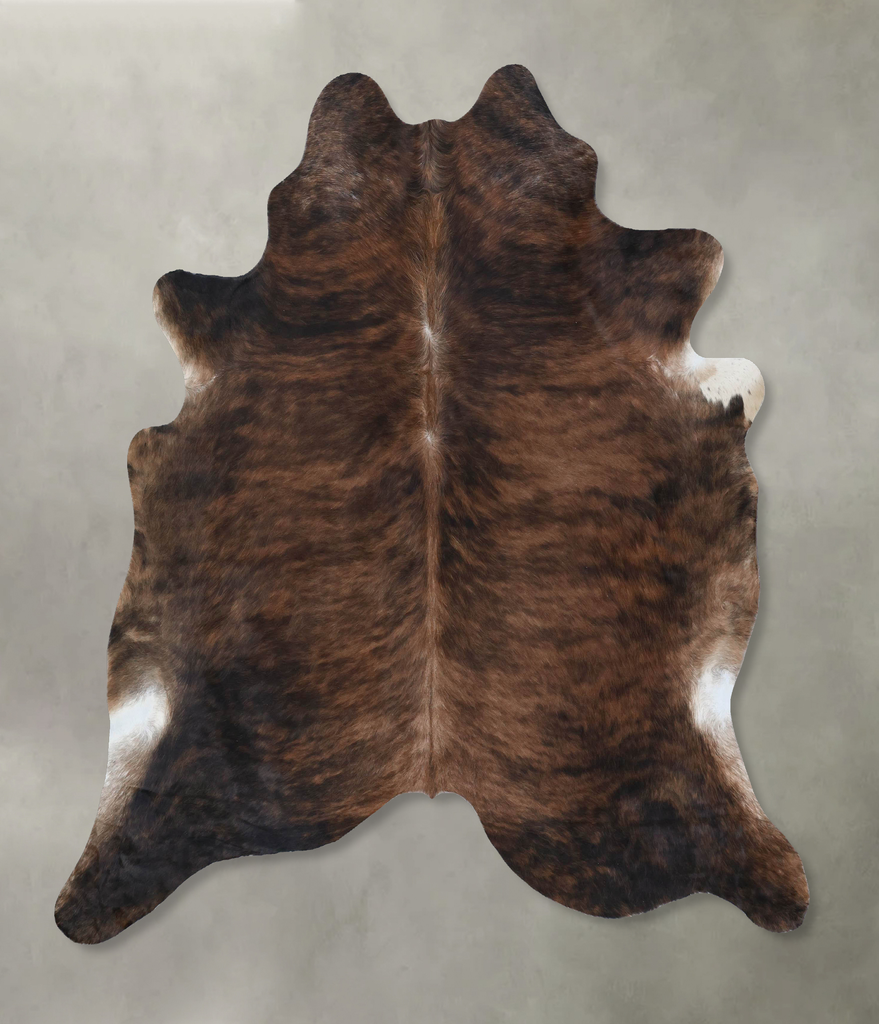 Dark Brindle X-Large Brazilian Cowhide Rug 6'11"H x 6'8"W #B18384 by Hudson Hides