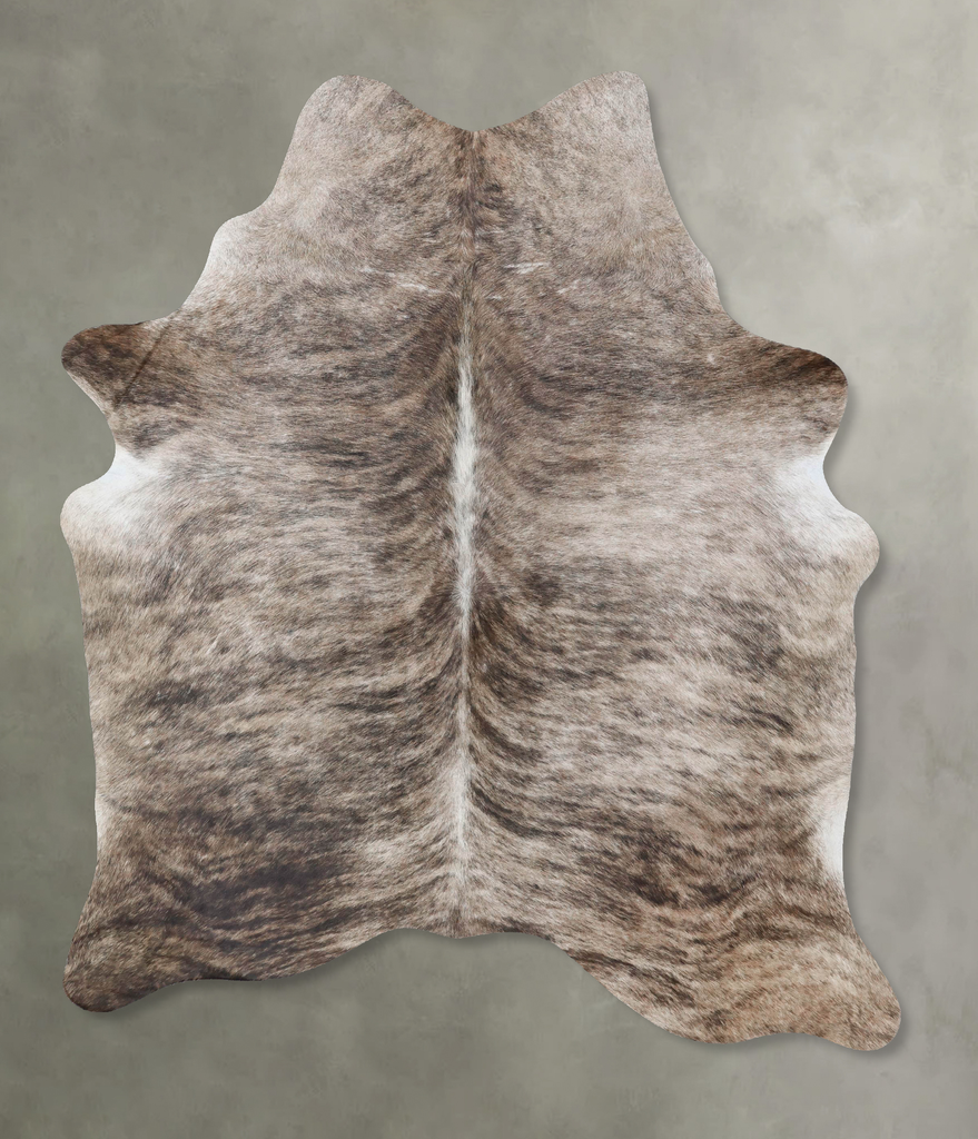 Light Brindle Large Brazilian Cowhide Rug 7'3"H x 5'5"W #B18385 by Hudson Hides