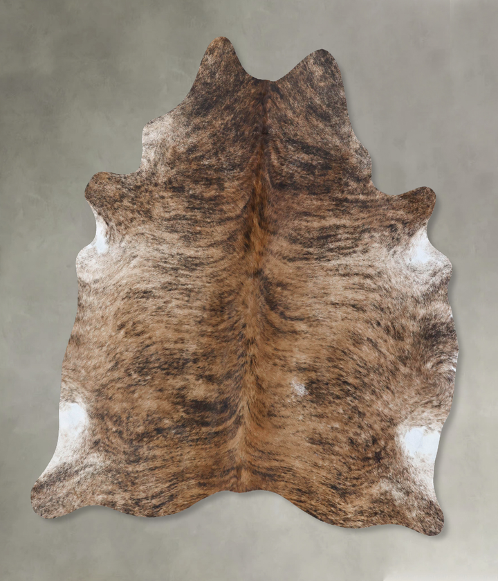 Light Brindle X-Large Brazilian Cowhide Rug 7'2"H x 6'0"W #B18386 by Hudson Hides