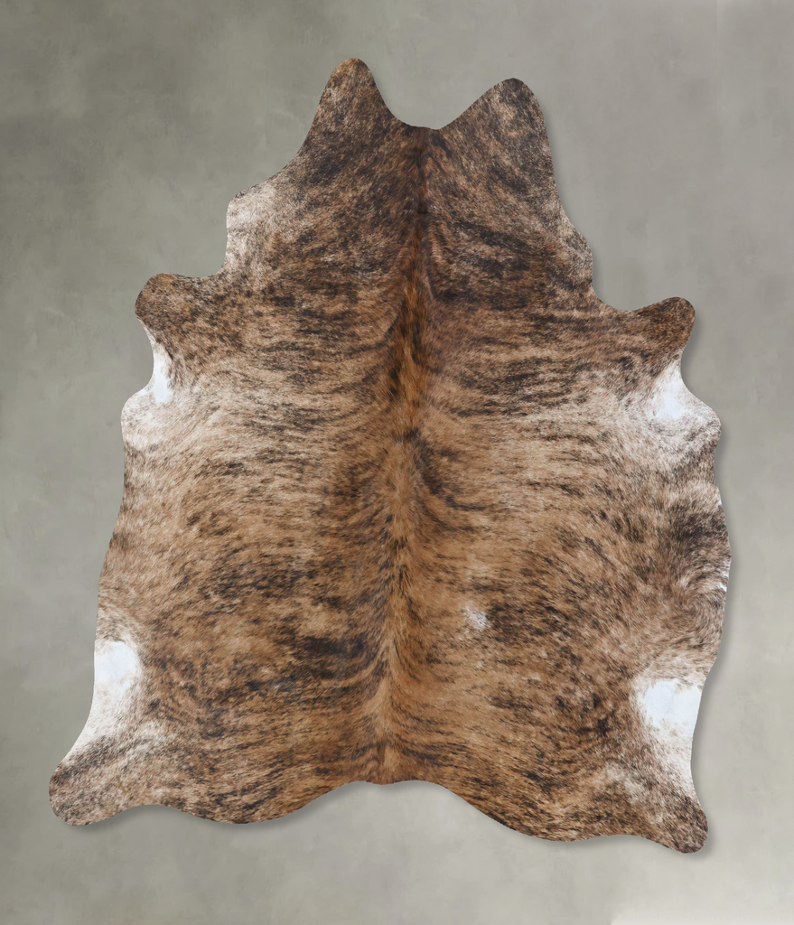 Light Brindle X-Large Brazilian Cowhide Rug 7'2"H x 6'0"W #B18386 by Hudson Hides