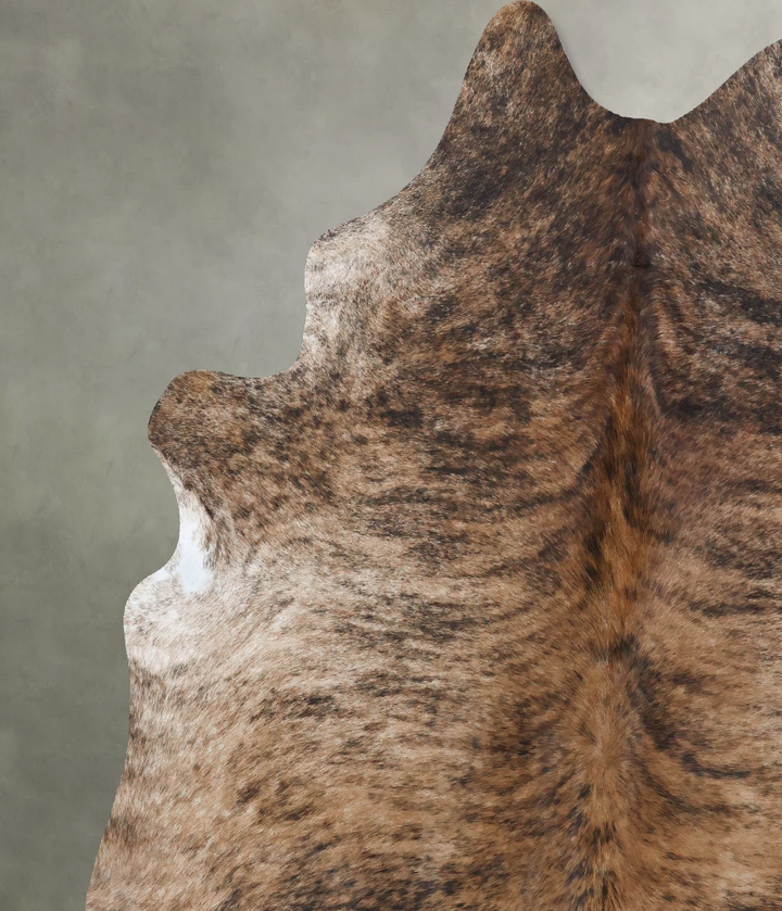 Light Brindle X-Large Brazilian Cowhide Rug 7'2"H x 6'0"W #B18386 by Hudson Hides