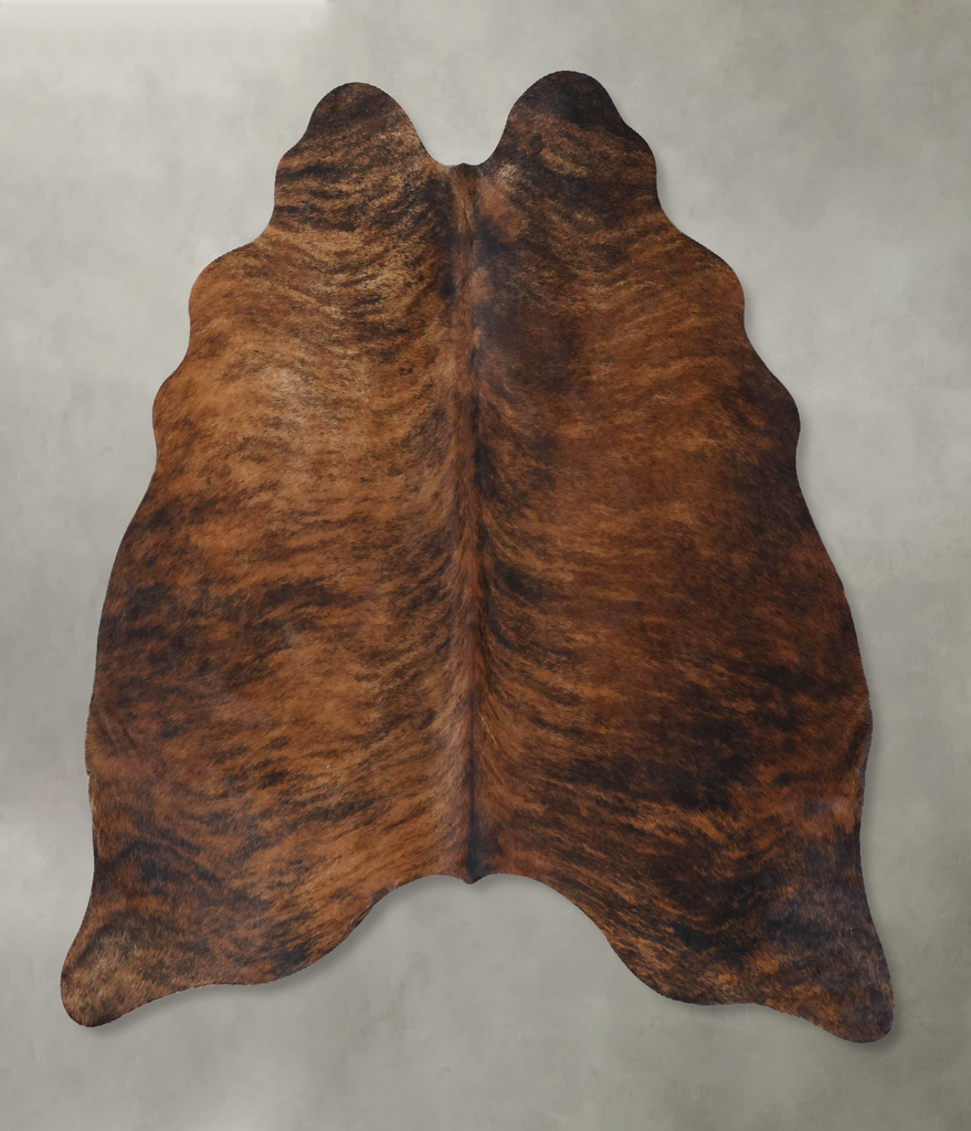 Dark Brindle Large Brazilian Cowhide Rug 6'1"H x 5'6"W #B18387 by Hudson Hides