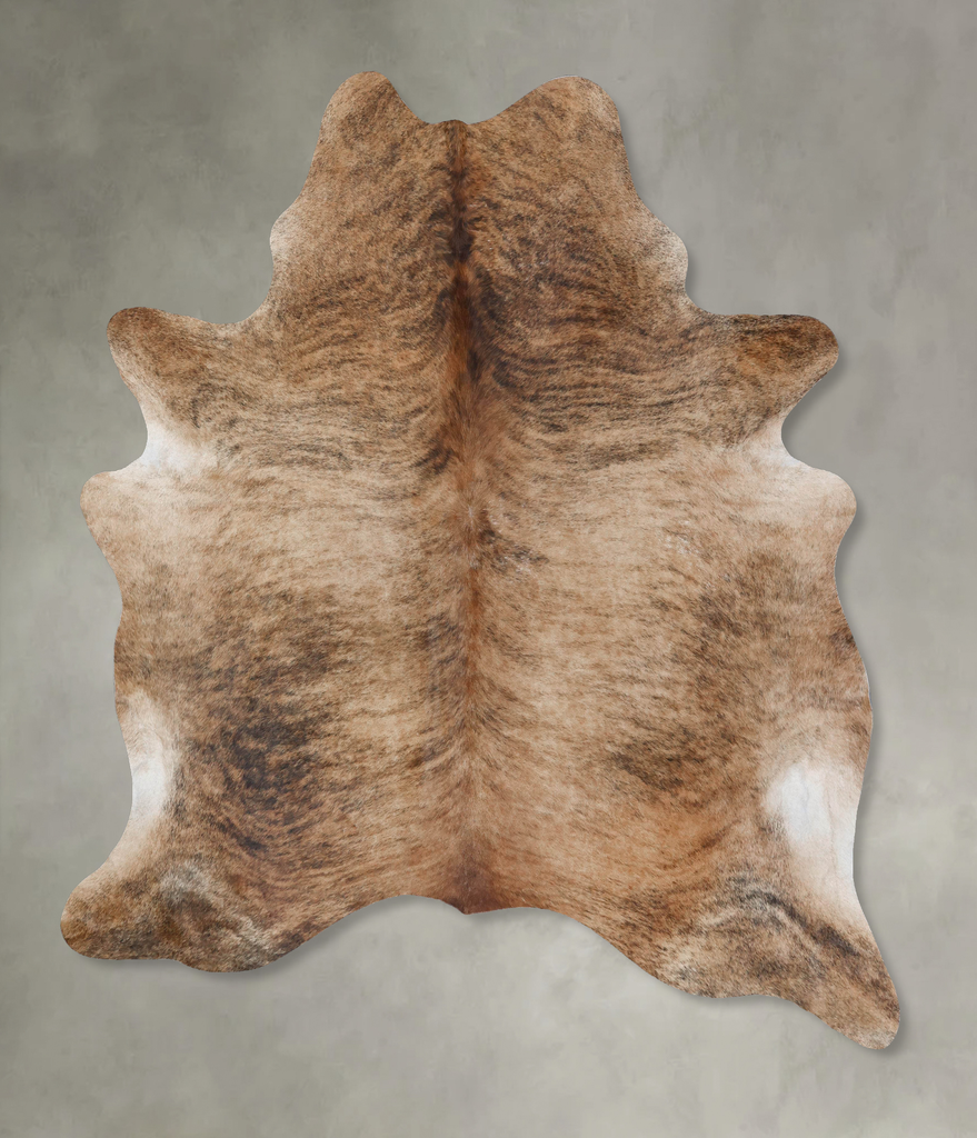 Light Brindle XX-Large Brazilian Cowhide Rug 8'2"H x 7'1"W #B18390 by Hudson Hides