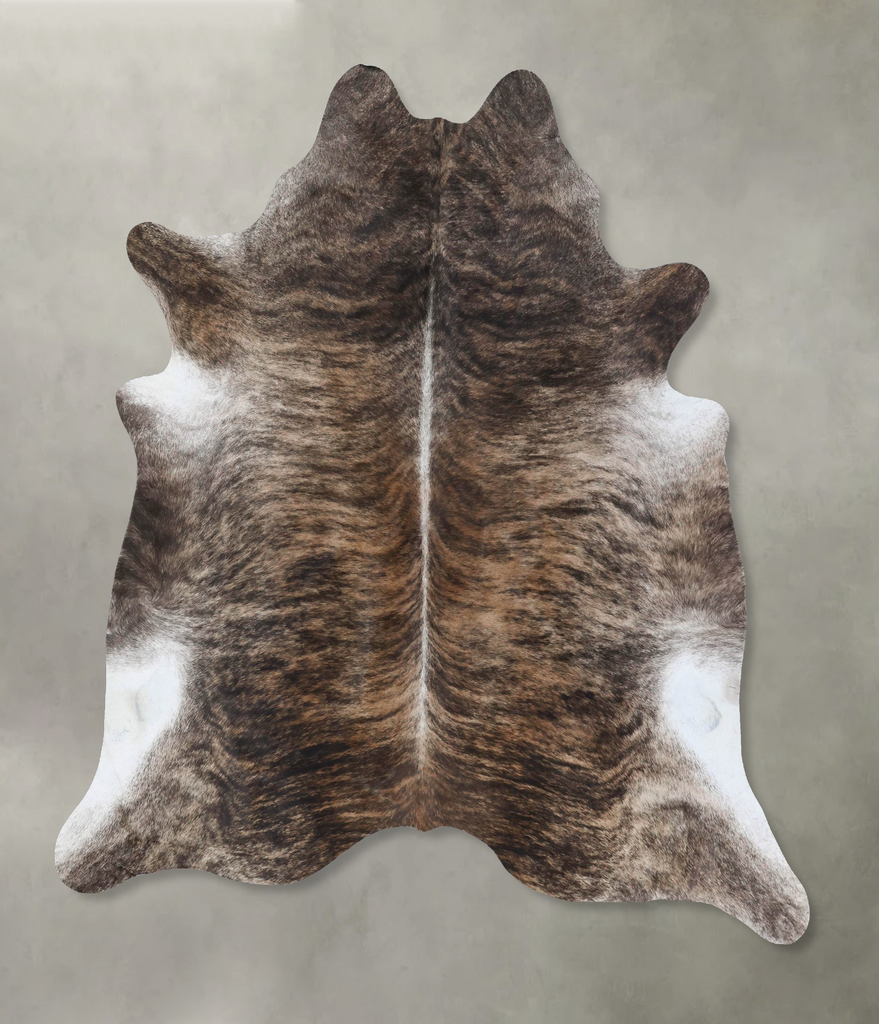 Dark Brindle XX-Large Brazilian Cowhide Rug 7'5"H x 6'9"W #B18392 by Hudson Hides