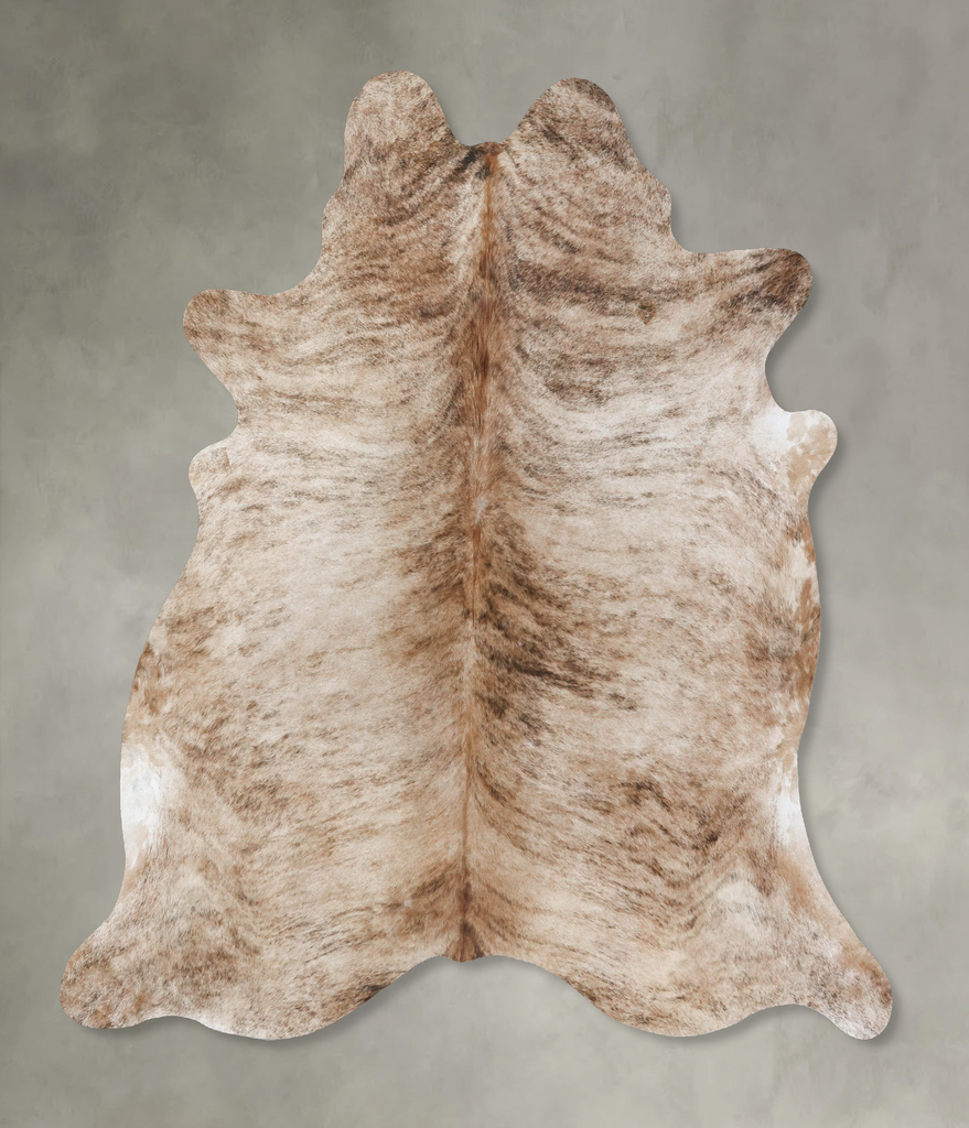 Light Brindle X-Large Brazilian Cowhide Rug 7'3"H x 6'8"W #B18394 by Hudson Hides