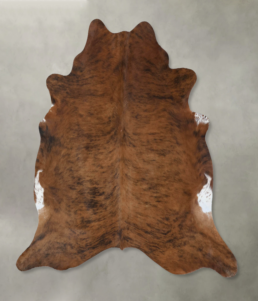 Medium Brindle X-Large Brazilian Cowhide Rug 6'4"H x 6'7"W #B18395 by Hudson Hides