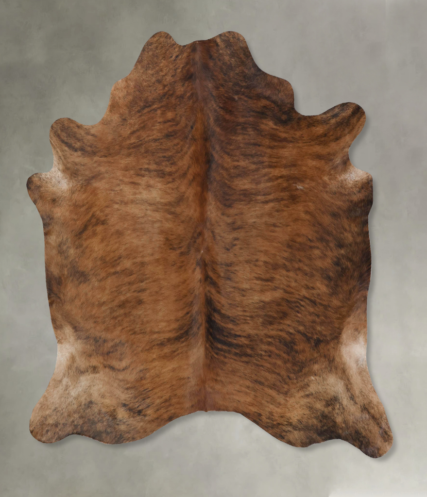 Medium Brindle Large Brazilian Cowhide Rug 6'6"H x 6'0"W #B18396 by Hudson Hides