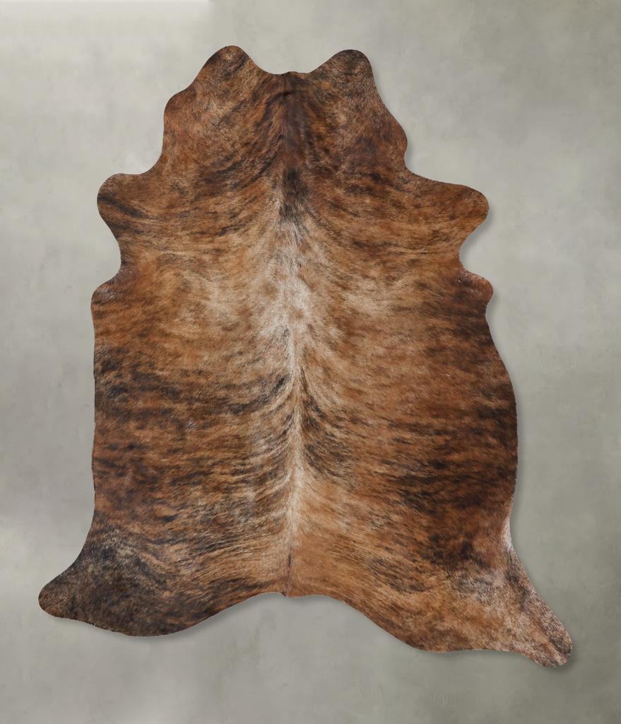 Light Brindle X-Large Brazilian Cowhide Rug 7'7"H x 6'4"W #B18397 by Hudson Hides