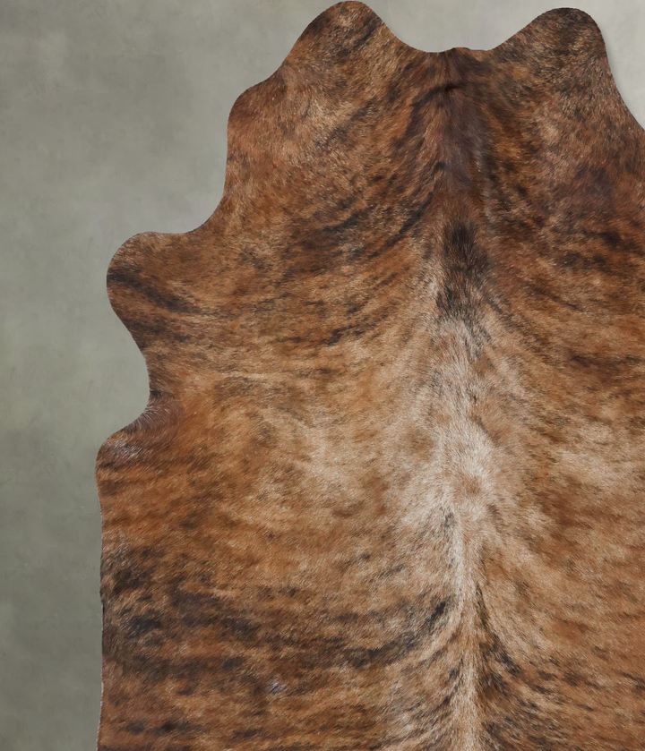 Light Brindle X-Large Brazilian Cowhide Rug 7'7"H x 6'4"W #B18397 by Hudson Hides