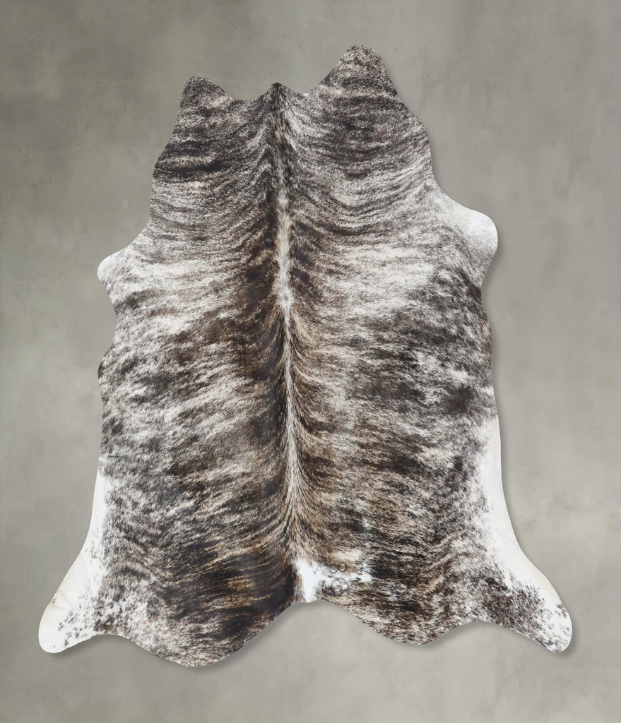 Grey Brindle Large Brazilian Cowhide Rug 6'0"H x 6'3"W #B18398 by Hudson Hides
