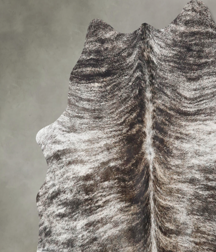 Grey Brindle Large Brazilian Cowhide Rug 6'0"H x 6'3"W #B18398 by Hudson Hides