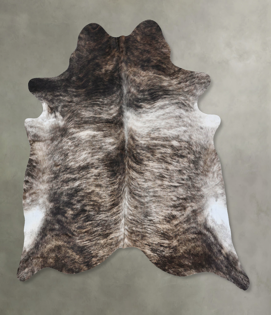 Grey Brindle XX-Large Brazilian Cowhide Rug 7'9"H x 7'3"W #B18401 by Hudson Hides