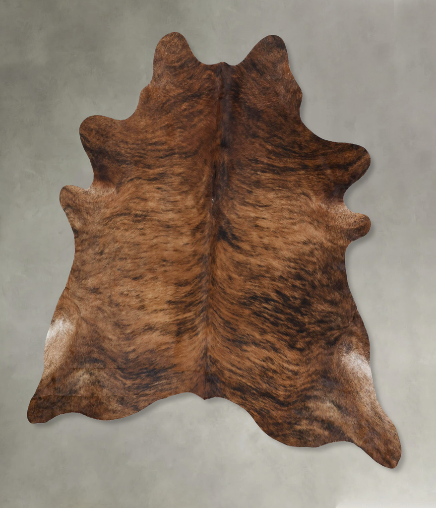 Medium Brindle XX-Large Brazilian Cowhide Rug 7'7"H x 7'2"W #B18402 by Hudson Hides