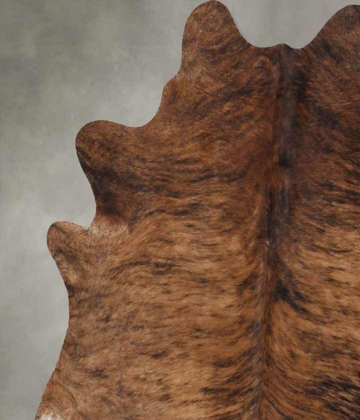 Medium Brindle XX-Large Brazilian Cowhide Rug 7'7"H x 7'2"W #B18402 by Hudson Hides