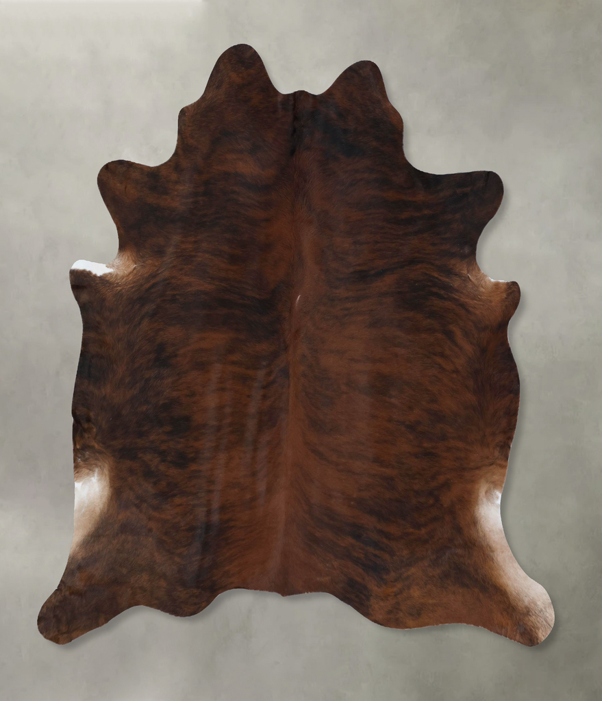 Dark Brindle X-Large Brazilian Cowhide Rug 7'3"H x 6'10"W #B18404 by Hudson Hides