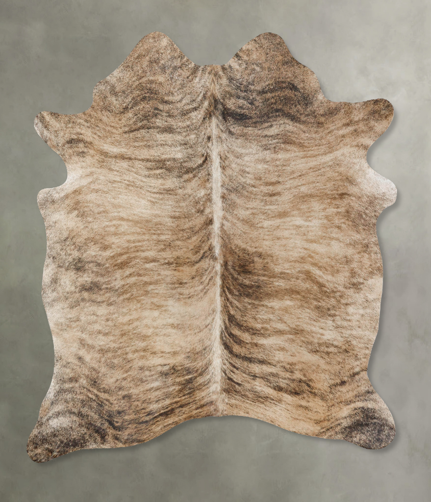 Light Brindle Large Brazilian Cowhide Rug 7'0"H x 5'6"W #B18405 by Hudson Hides