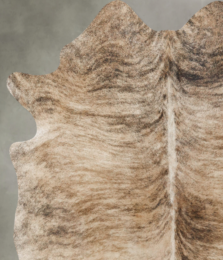 Light Brindle Large Brazilian Cowhide Rug 7'0"H x 5'6"W #B18405 by Hudson Hides