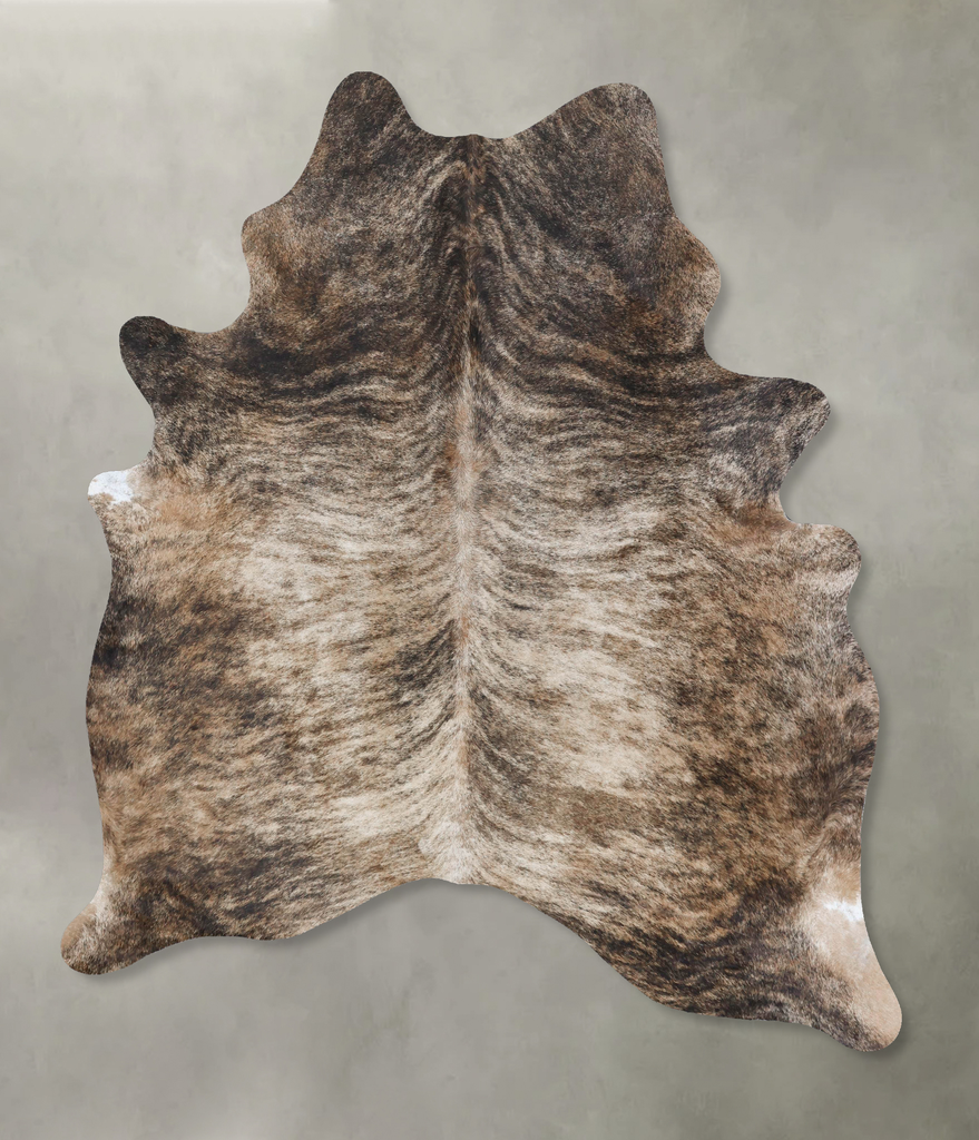 Light Brindle X-Large Brazilian Cowhide Rug 7'7"H x 6'0"W #B18406 by Hudson Hides