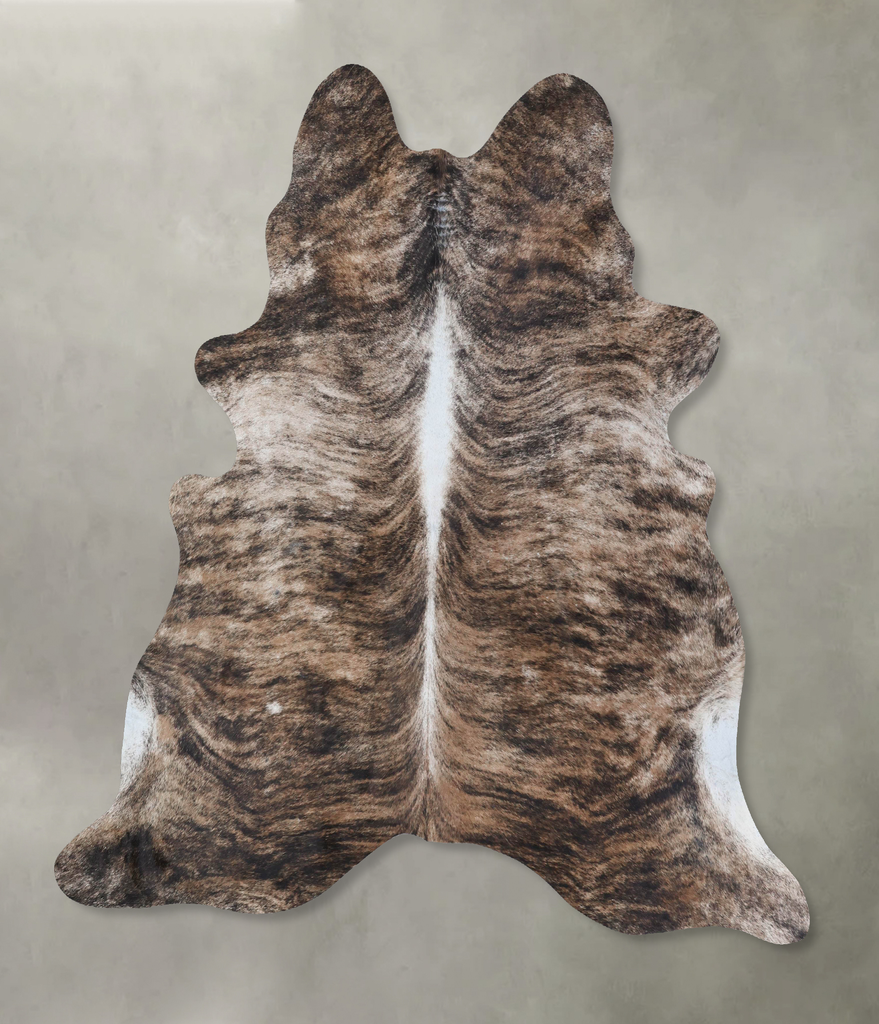 Medium Brindle XX-Large Brazilian Cowhide Rug 7'5"H x 6'10"W #B18407 by Hudson Hides