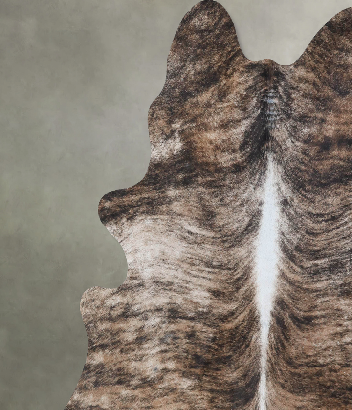 Medium Brindle XX-Large Brazilian Cowhide Rug 7'5"H x 6'10"W #B18407 by Hudson Hides