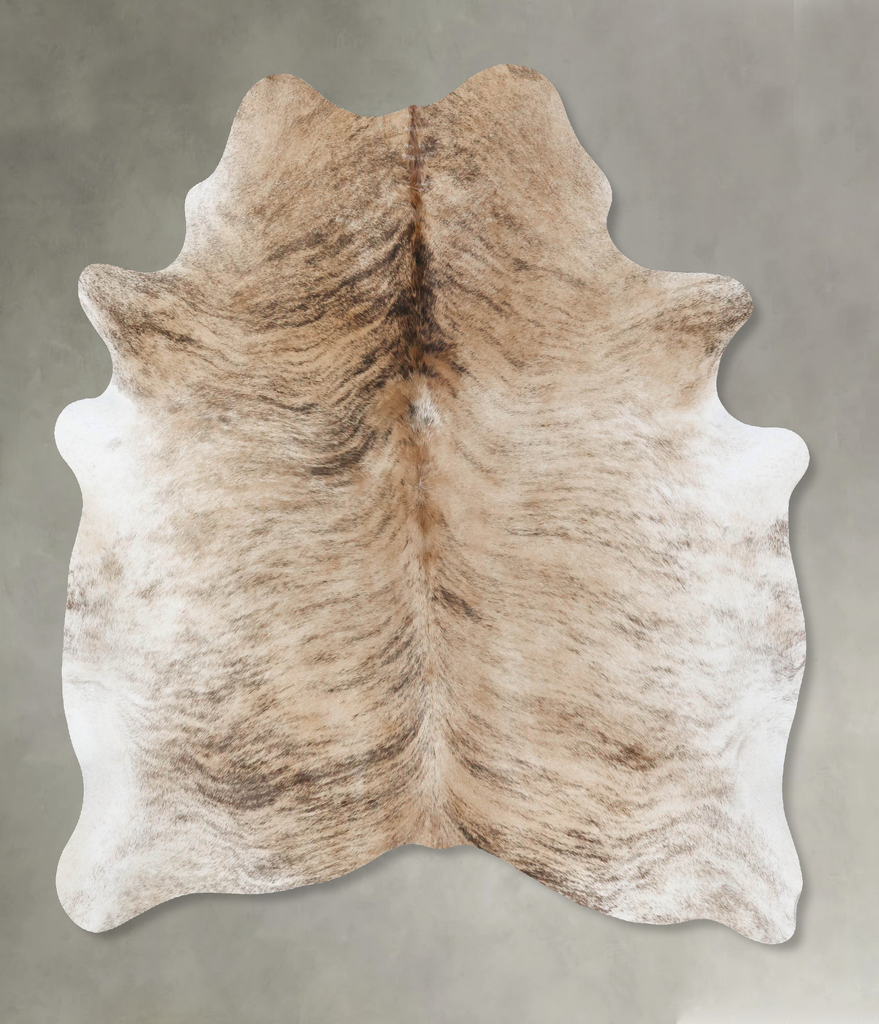 Light Brindle Large Brazilian Cowhide Rug 6'10"H x 5'8"W #B18408 by Hudson Hides
