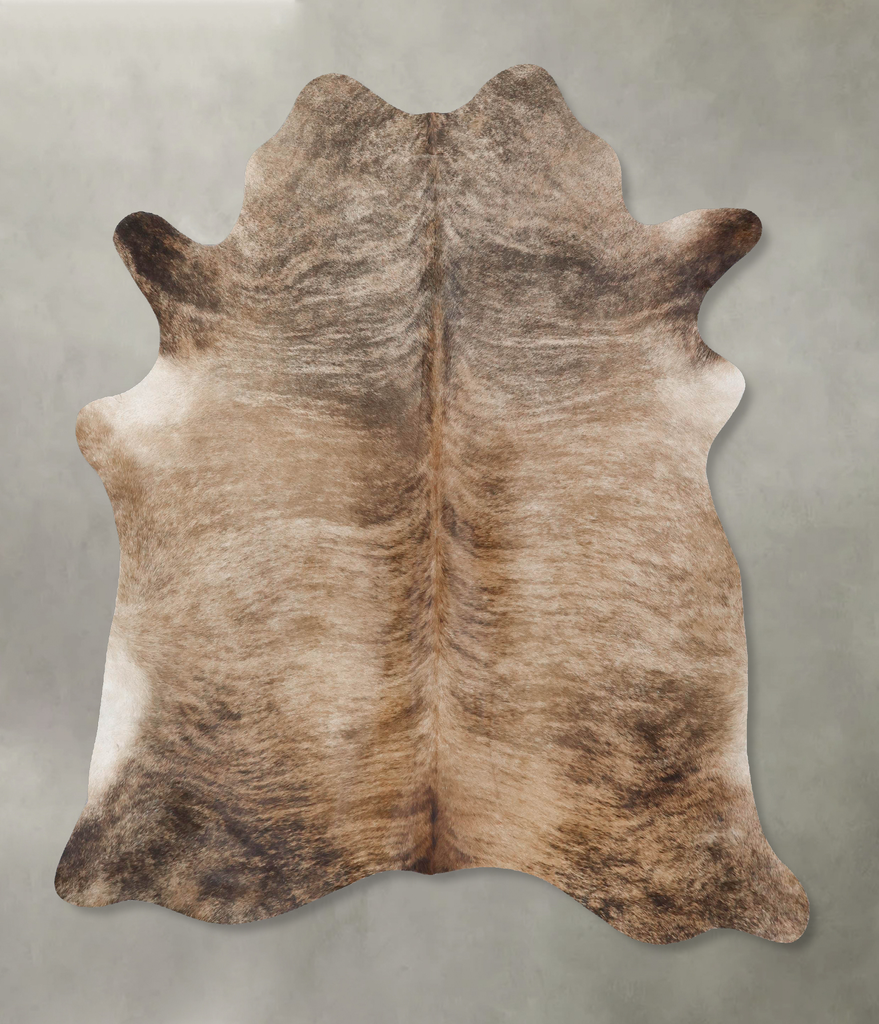 Light Brindle Large Brazilian Cowhide Rug 6'10"H x 5'7"W #B18409 by Hudson Hides