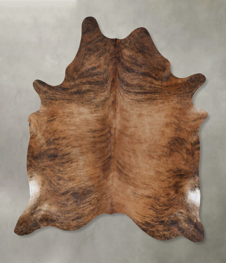 Medium Brindle XX-Large Brazilian Cowhide Rug 8'3"H x 6'8"W #B18410 by Hudson Hides