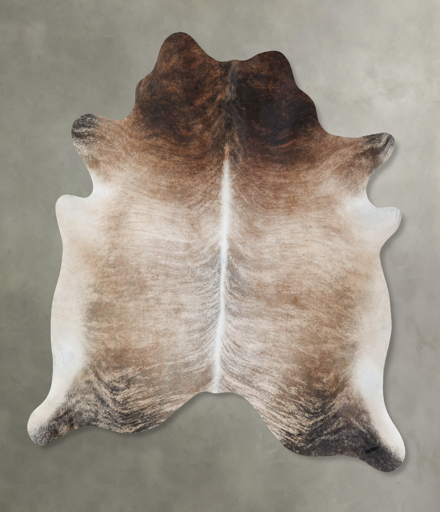 Medium Brindle XX-Large Brazilian Cowhide Rug 7'7"H x 7'0"W #B18413 by Hudson Hides