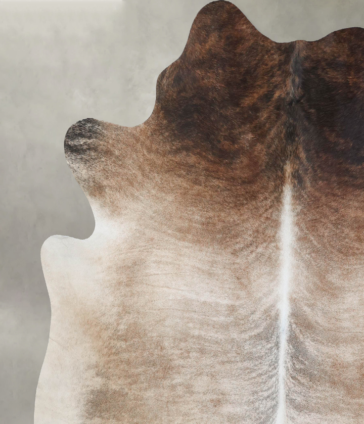 Medium Brindle XX-Large Brazilian Cowhide Rug 7'7"H x 7'0"W #B18413 by Hudson Hides