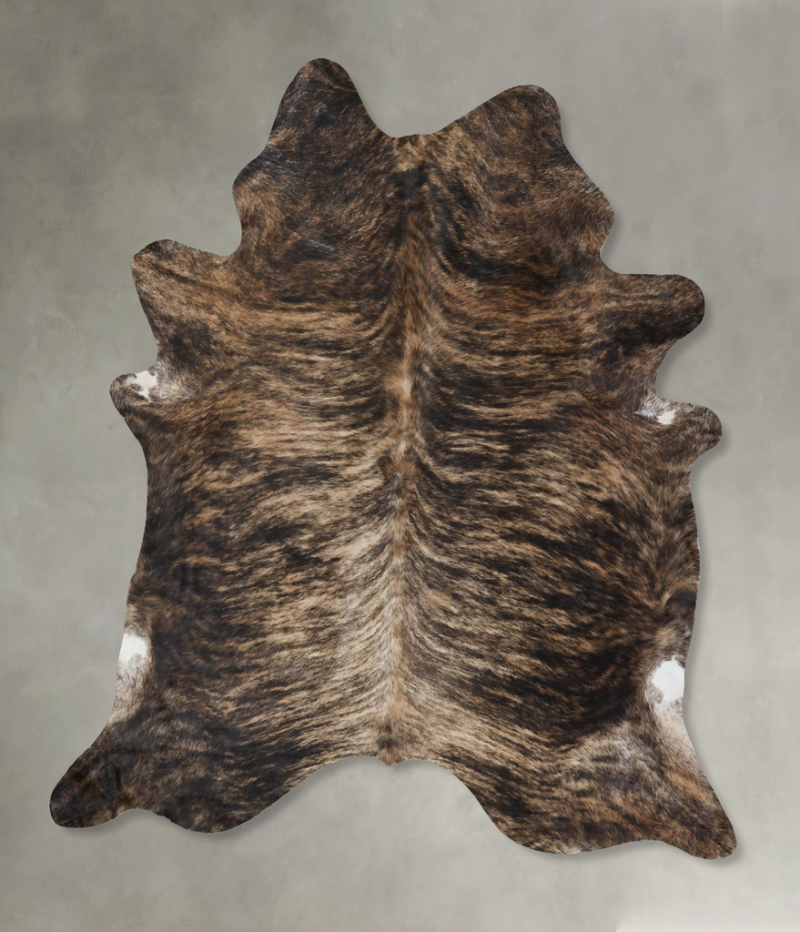 Dark Brindle XX-Large Brazilian Cowhide Rug 8'2"H x 7'0"W #B18414 by Hudson Hides