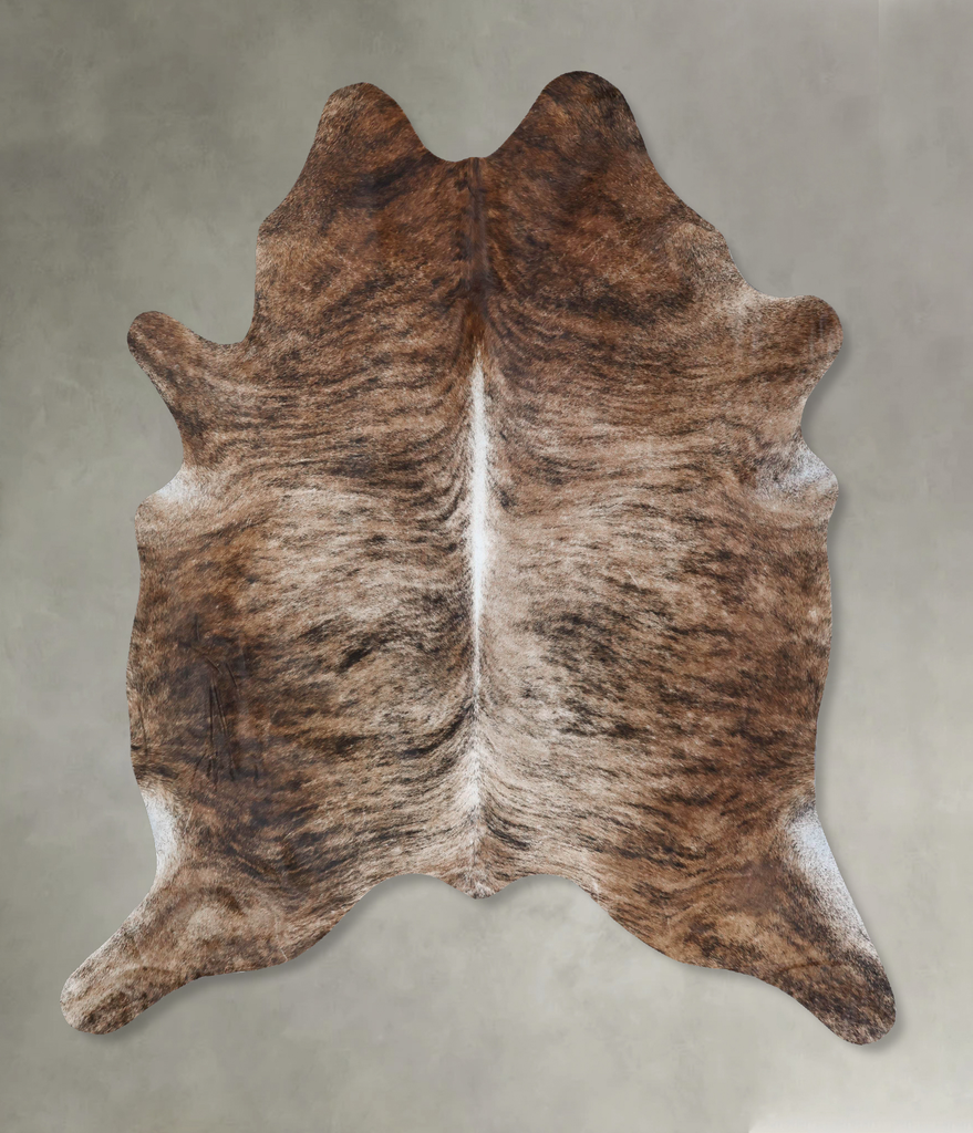Medium Brindle XX-Large Brazilian Cowhide Rug 8'0"H x 6'7"W #B18417 by Hudson Hides