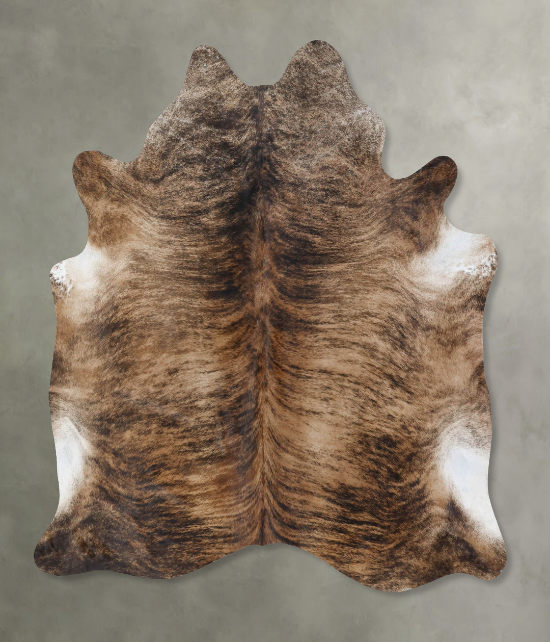 Medium Brindle X-Large Brazilian Cowhide Rug 7'1"H x 6'4"W #B18418 by 