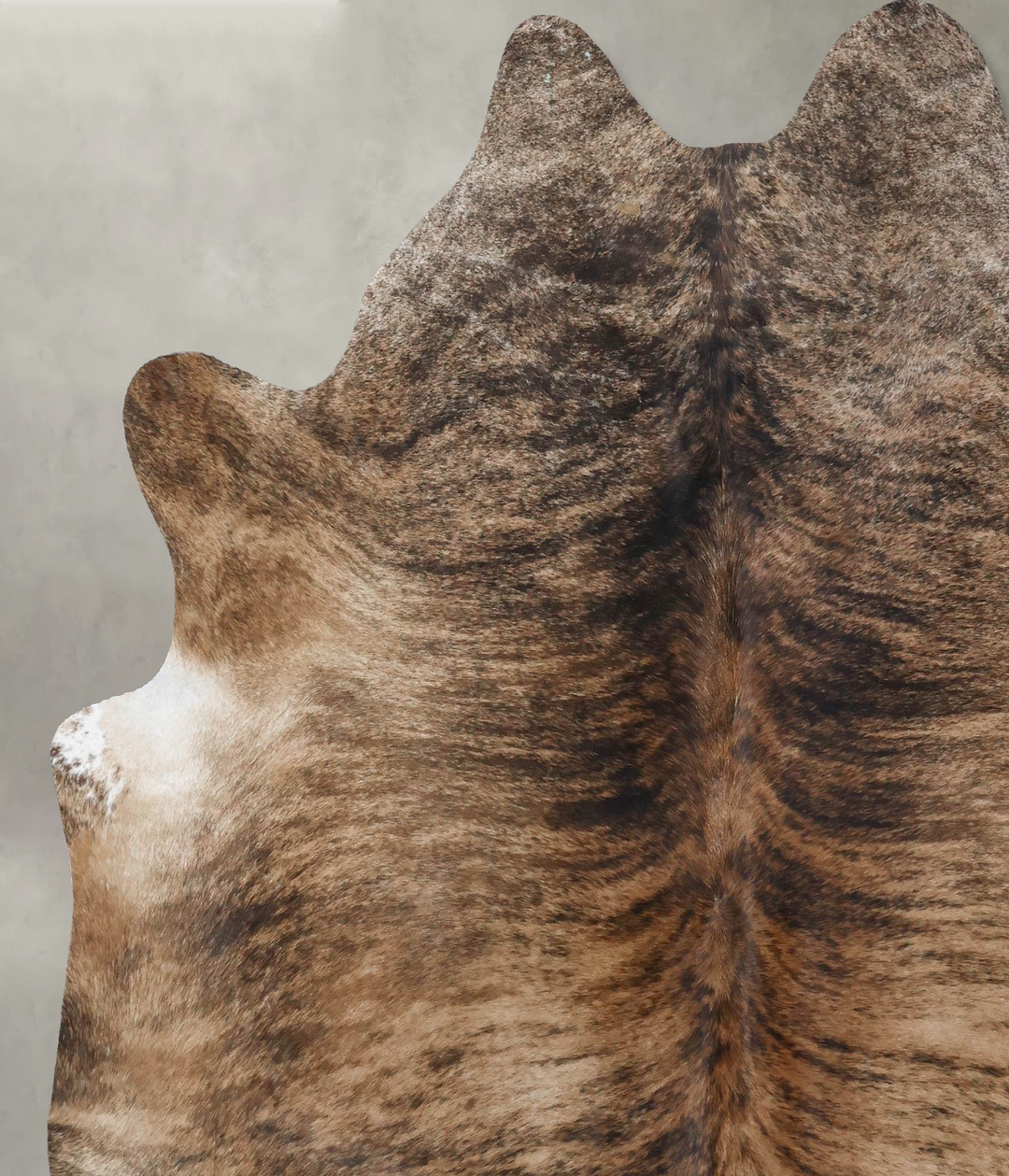Medium Brindle X-Large Brazilian Cowhide Rug 7'1"H x 6'4"W #B18418 by 