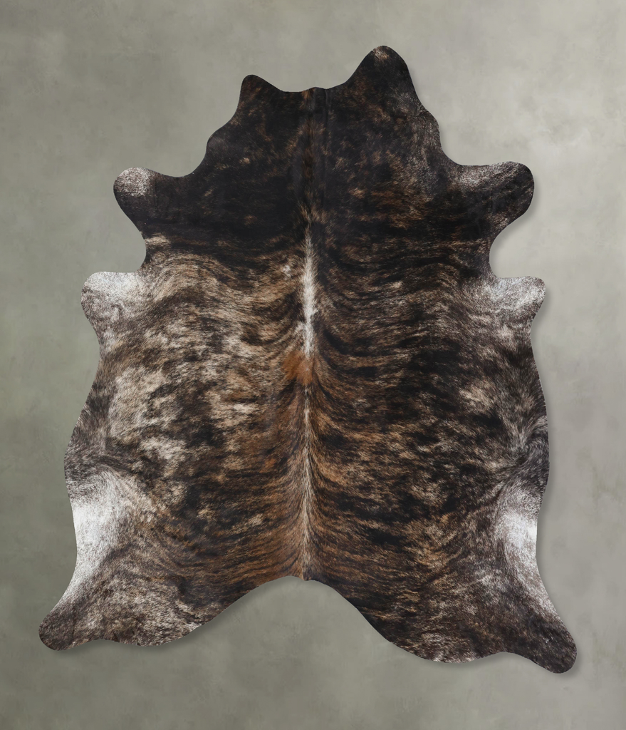 Dark Brindle XX-Large Brazilian Cowhide Rug 7'8"H x 6'11"W #B18419 by Hudson Hides