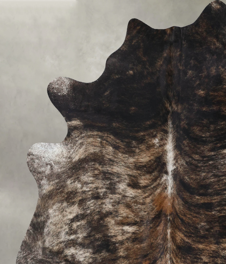 Dark Brindle XX-Large Brazilian Cowhide Rug 7'8"H x 6'11"W #B18419 by Hudson Hides