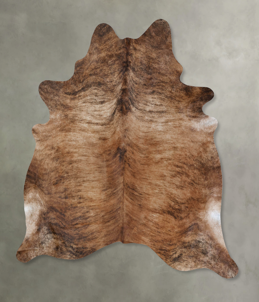 Medium Brindle XX-Large Brazilian Cowhide Rug 9'3"H x 7'10"W #B18420 by Hudson Hides