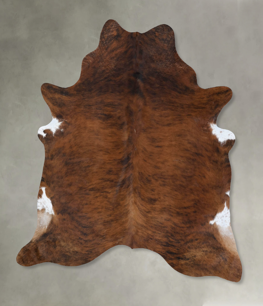 Medium Brindle XX-Large Brazilian Cowhide Rug 8'1"H x 6'10"W #B18421 by Hudson Hides