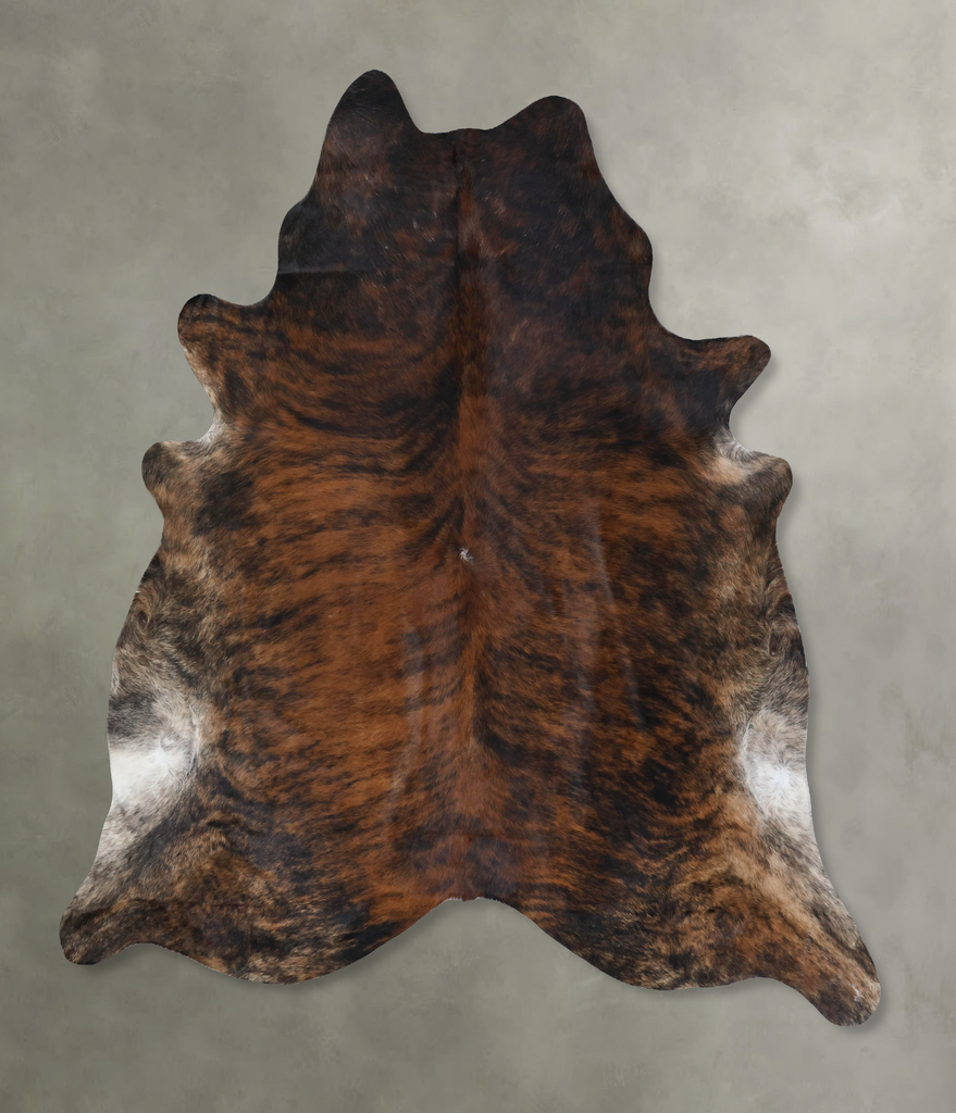 Dark Brindle XX-Large Brazilian Cowhide Rug 8'0"H x 7'5"W #B18422 by Hudson Hides
