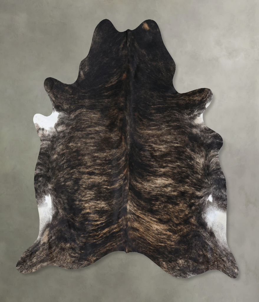 Dark Brindle XX-Large Brazilian Cowhide Rug 7'4"H x 6'11"W #B18423 by Hudson Hides