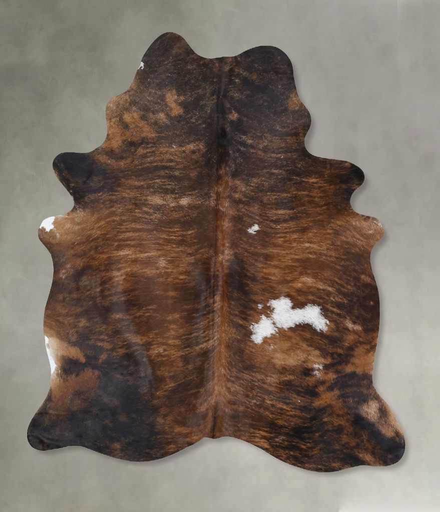 Dark Brindle Large Brazilian Cowhide Rug 7'0"H x 5'6"W #B18426 by Hudson Hides